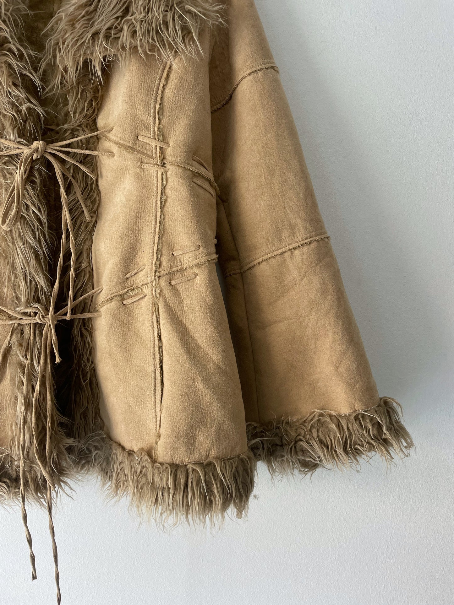 Hippie style faux fur jacket.