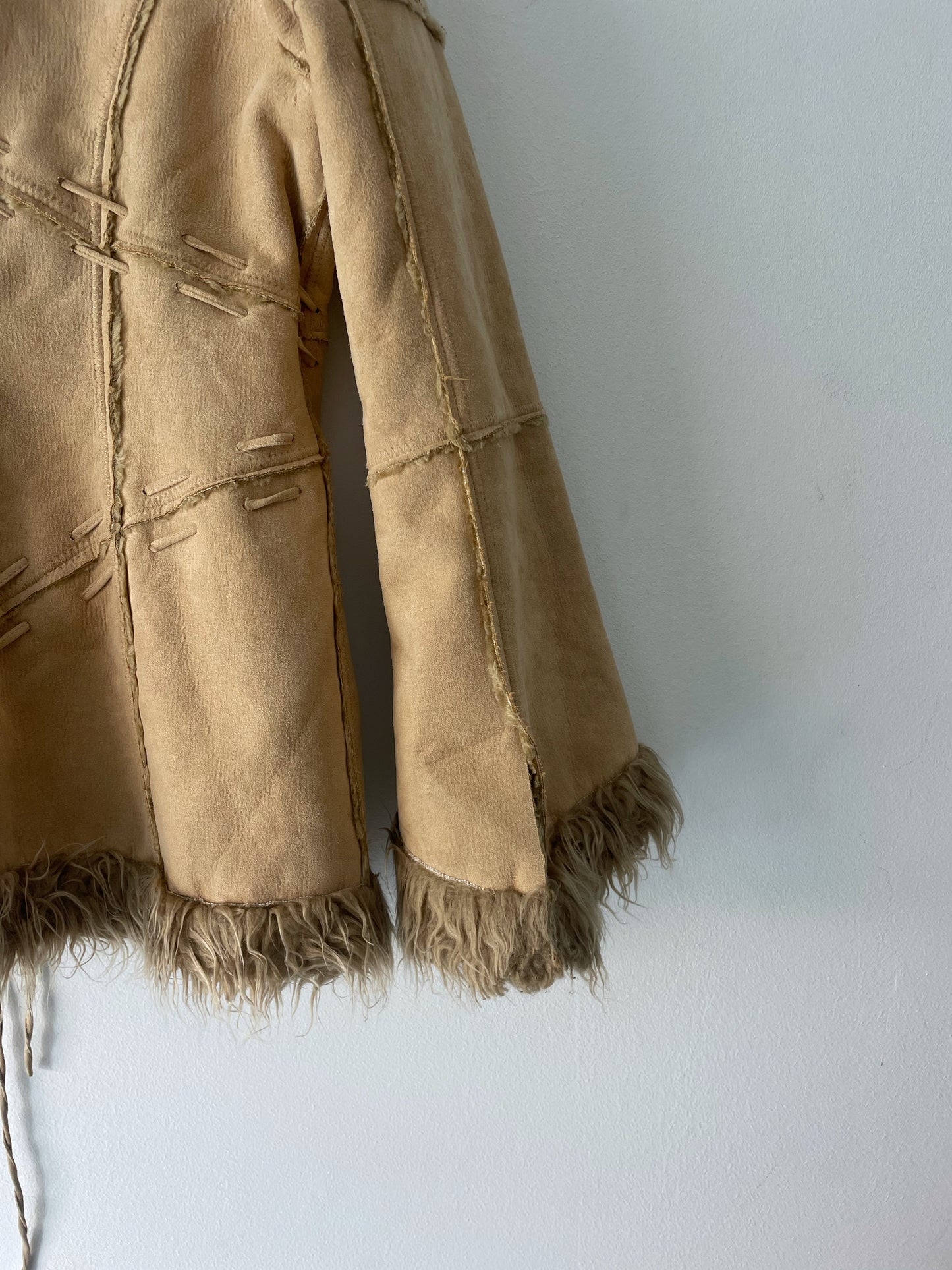 Hippie style faux fur jacket.