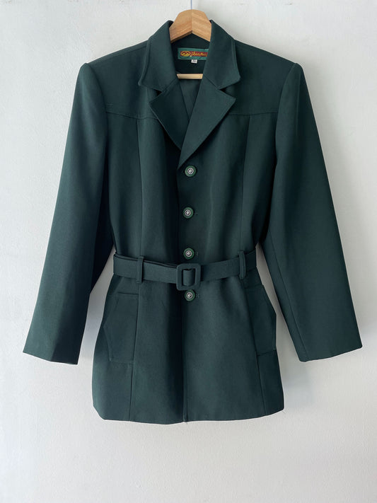 Blazer with a belt.