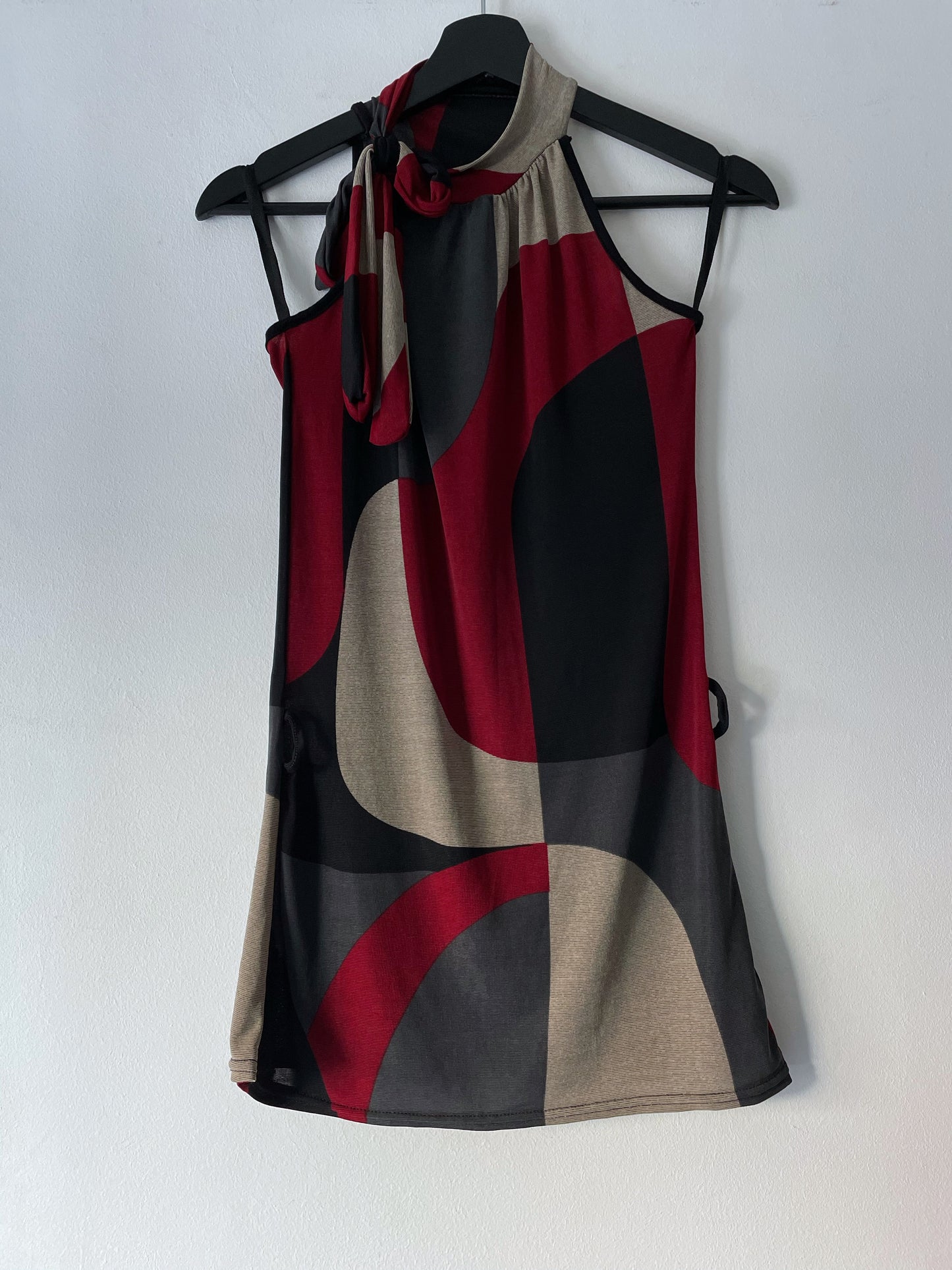 Halter neck mini dress.