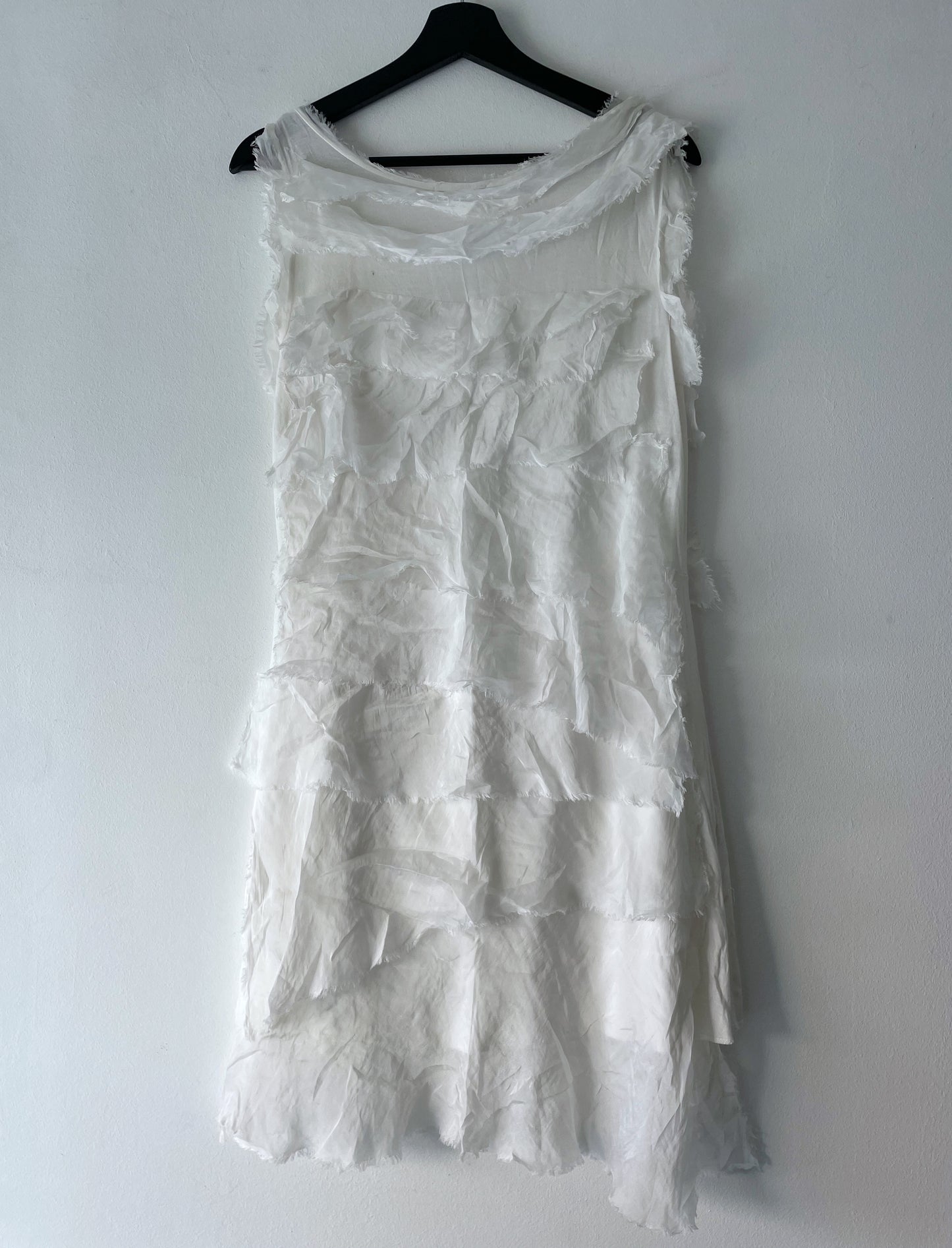 Silk dress with ruffles.